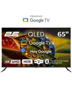 Телевізор 65" 2E QLED 4K 60Hz Smart Google TV Black, фото  | SNABZHENIE.com.ua