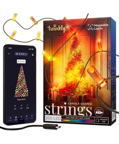 Гірлянда Smart LED Twinkly Strings Candle RGB 200 IP20 12м USB-C кабель зелений, фото  | SNABZHENIE.com.ua