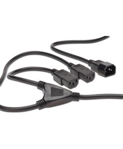 Кабель живлення DIGITUS C14 > 2xC13, 1.7м, чорний, фото  | SNABZHENIE.com.ua