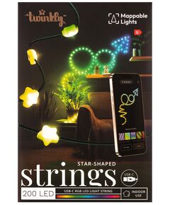 Гірлянда Smart LED Twinkly Strings Star RGB 200 IP20 12м USB-C кабель зелений, фото  | SNABZHENIE.com.ua