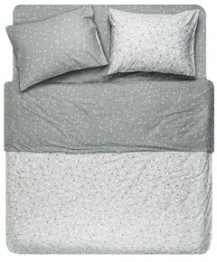 КПБ 1,5сп ARDESTO Gloria, підковдра 160х220см, простирадло 160х220см, наволочки (2) 50х70см, 100% бавовна, сатин, дрібні квіти, сірий, фото  | SNABZHENIE.com.ua