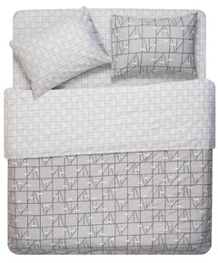 КПБ 1,5сп ARDESTO Gloria, підковдра 160х220см, простирадло 160х220см, наволочки (2) 50х70см, 100% бавовна, сатин, геометрія, сірий, фото  | SNABZHENIE.com.ua