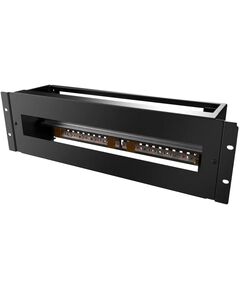 Панель MIRSAN 19", 3U, електричний розподільний модуль з DIN-рейкою, чорна, фото  | SNABZHENIE.com.ua