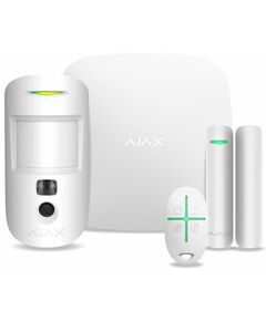 Комплект охоронної сигналізації Ajax HDR StarterKit Cam Plus, hub 2 plus, motioncam HDR, doorprotect, spacecontrol, jeweller, бездротовий, білий, фото  | SNABZHENIE.com.ua