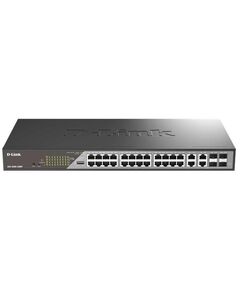 Комутатор D-Link DSS-200G-28MP 24xGE PoE, 4xSFP/GE, 370W, Некерований, фото  | SNABZHENIE.com.ua