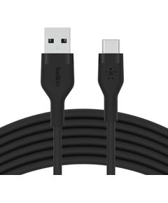 Кабель USB-A > USB-C заряджання/синхронізації Belkin 3м, 15Вт, Type-C, силіконовий з кліпсою, чорний, фото  | SNABZHENIE.com.ua