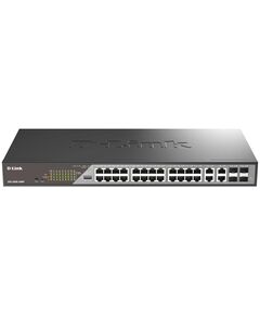 Комутатор D-Link DSS-200G-28MPP 24xGE PoE, 4xSFP/GE, 518Вт, Некерований, фото  | SNABZHENIE.com.ua