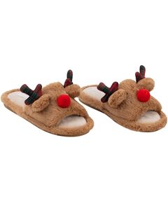 Взуття домашнє ARDESTO Christmas 36/37 розмір, 100% поліестер, підошва 100% гума, коричневий, фото  | SNABZHENIE.com.ua