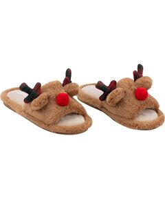 Взуття домашнє ARDESTO Christmas 38/39 розмір, 100% поліестер, підошва 100% гума, коричневий, фото  | SNABZHENIE.com.ua