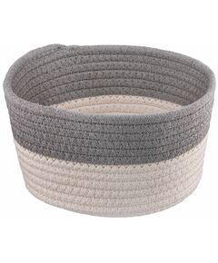 Кошик плетений для зберігання ARDESTO Vigor 3.5л, бавовняний шпагат, сірий, білий, фото  | SNABZHENIE.com.ua