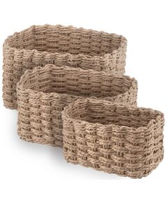 Набір кошиків плетених для зберігання ARDESTO Prestigio (3.3/2.2/1.4л), 3 предмети, паперовий шпагат, бежевий, фото  | SNABZHENIE.com.ua