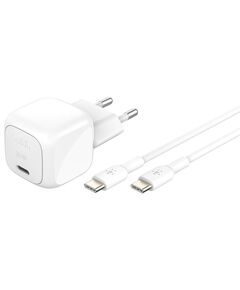 Зарядний пристрій мережевий Belkin 30Вт USB-С PD PPS, кабель USB-С > USB-C, 1м, PVC, білий, фото  | SNABZHENIE.com.ua