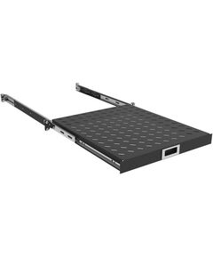 Полиця ZPAS 19", 1U, висувна , глибиною 350-450 мм, чорна, фото  | SNABZHENIE.com.ua