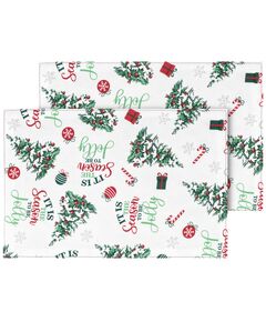 Набір серветок серв. ARDESTO Christmas Tree 30х45см, 2шт, 100% поліестер, зелений, фото  | SNABZHENIE.com.ua