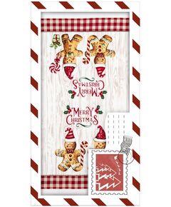 Подарунковий набір рушничків в коробці ARDESTO Christmas Gingerbread 38х63см, 2шт, 100% бавовна, червоний, фото  | SNABZHENIE.com.ua