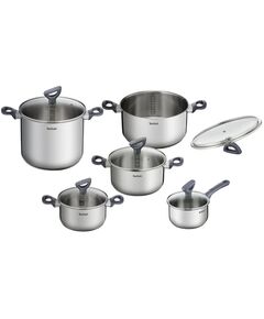 Набір посуду Tefal Daily Cook, 10предметів, нержавіюча сталь, бакеліт, скло, фото  | SNABZHENIE.com.ua