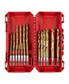 Набор сверл по металлу RedHEX SHOCKWAVE HSS-TiN MILWAUKEE CB, (19шт), фото  | SNABZHENIE.com.ua