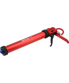 Пістолет для нанесення густих мас YATO з підшипником L= 380 мм, W= 67 мм, для тюбів V= 600, круглий, фото  | SNABZHENIE.com.ua