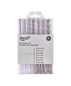 Набор буров SDS-PLUS Contractor MILWAUKEE, (&Oslash;5,5/6/6/7/7/8/10мм) (7шт), фото  | SNABZHENIE.com.ua