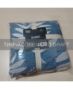 Плед ARDESTO Leonardo 150х200см, 50% бавовна, 30% поліестер, 20% акрил, листя, синій, фото  | SNABZHENIE.com.ua