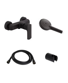Акционный набор Qtap: Смеситель для душа Lipno QTLIPNO4023101CB +Лейка Rucni QTRUCA120O3KBB+Шланг Hadice QTHADPVCSQ160B + Держатель QT829910842854OB, фото  | SNABZHENIE.com.ua
