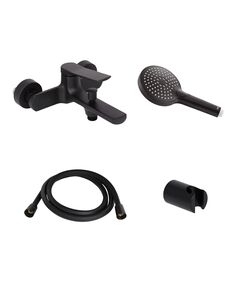 Акционный набор Qtap: Смеситель для душа Slavonice QTSLA259BLM45918+Лейка Rucni QTRUCA120O3KBB+Шланг Hadice QTHADPVCSQ160B+Держатель QT829910842854OB, фото  | SNABZHENIE.com.ua