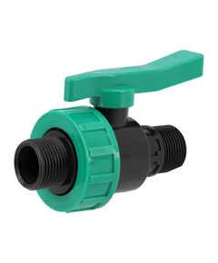 Кран кульовий до водяних пластикових труб  Ø= 1" Х 1" M/M-різьб FLO з поліпроп, для тиску 16Bar, фото  | SNABZHENIE.com.ua