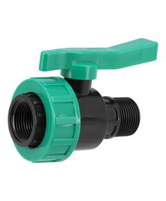 Кран кульовий до водяних пластикових труб  Ø= 1" Х 1" F/M-різьб FLO з поліпроп, для тиску 16Bar, фото  | SNABZHENIE.com.ua