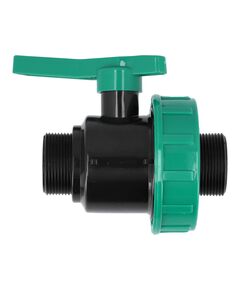 Кран кульовий до водяних пластикових труб  Ø= 3/2" Х 3/2" M/M-різьб FLO з поліпроп, для тиску 16Bar, фото  | SNABZHENIE.com.ua