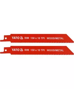 Полотна по дереву и металлу, би-металлические, для сабельной пилы 150 мм, 10 зубьев/1", 2 шт YATO (YT-33930), фото  | SNABZHENIE.com.ua