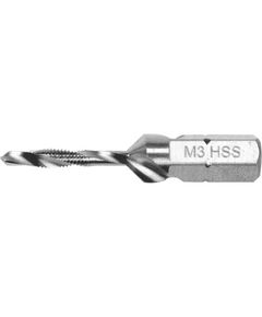 Сверло-метчик YATO М3x0.5 мм HSS М2 HEX-1/4, длина 36/5 мм, фото  | SNABZHENIE.com.ua