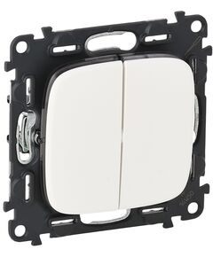 Legrand Вимикач 2-клавішний Valena ALLURE, автоматичні клеми, білий, фото  | SNABZHENIE.com.ua