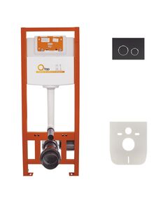 Набір інсталяції 4 в 1 Qtap Nest ST з круглою панеллю змиву QT0133, фото  | SNABZHENIE.com.ua