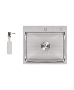 Набір Lidz 2 в 1: кухонна мийка H5045 3.0/1.0 мм Brush + дозатор, фото  | SNABZHENIE.com.ua