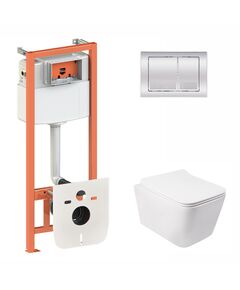 Набір Qtap 3 в 1: унітаз Crow QT05335170W + панель змиву QT0111M06028CRM, фото  | SNABZHENIE.com.ua