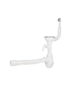 Сифон для кухонної мийки Lidz WHI 60 08 E001 01 ECO, 50 мм перелив, фото  | SNABZHENIE.com.ua