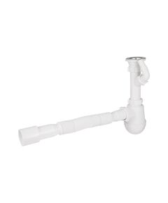 Сифон для кухонної мийки Lidz WHI 60 05 з відводом для пральної машини, фото  | SNABZHENIE.com.ua