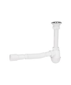 Сифон Lidz LU06 колбовий 50 мм для раковини, білий, фото  | SNABZHENIE.com.ua