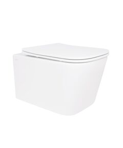 Унітаз підвісний Qtap Crow безободковий з сидінням Soft-close QT05335171W, фото  | SNABZHENIE.com.ua