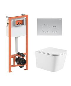 Комплект Qtap Crow Ultra Quiet: унітаз підвісний + інсталяція 4в1, фото  | SNABZHENIE.com.ua