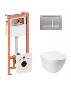 Комплект Qtap Jay Ultra Quiet: унітаз підвісний + інсталяція 4в1 Satin, фото  | SNABZHENIE.com.ua