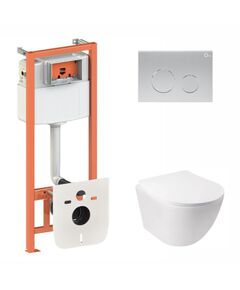 Комплект: Унітаз Qtap Jay Ultra Quiet + Інсталяція Nest 4в1 (Сатин), фото  | SNABZHENIE.com.ua