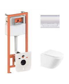 Комплект Qtap Robin Ultra Quiet підвісний унітаз + інсталяція 4в1 Chrome, фото  | SNABZHENIE.com.ua