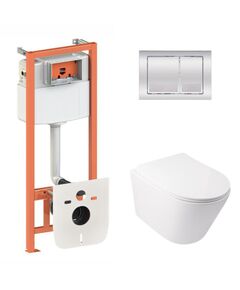 Комплект Qtap Swan Ultra Quiet: підвісний унітаз + інсталяція 4в1 Хром, фото  | SNABZHENIE.com.ua