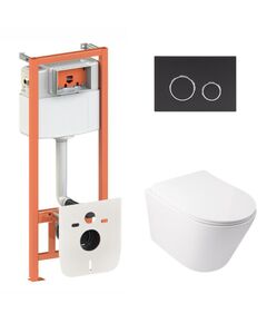 Комплект: унітаз Qtap Swan Ultra Quiet + інсталяція Nest 4в1 Чорний матовий, фото  | SNABZHENIE.com.ua