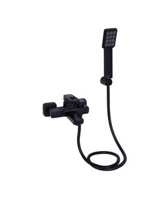 Смеситель для ванни Lidz Wawel 006 з душовим гарнітуром, чорний, фото  | SNABZHENIE.com.ua