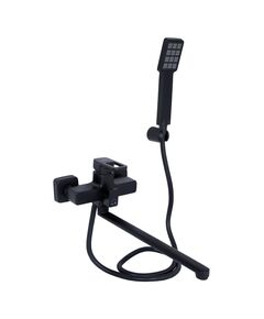 Смеситель для ванни Lidz Wawel 005 з душем та поворотним виливом Чорний, фото  | SNABZHENIE.com.ua