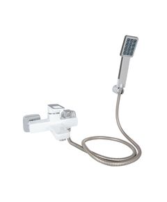 Смеситель для ванни Lidz Wawel 006 з душовим гарнітуром, білий, фото  | SNABZHENIE.com.ua