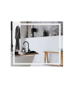 Дзеркало Qtap Mideya 800x700 LED Touch, антизапотівання, диммер, регулювання яскравості, фото  | SNABZHENIE.com.ua