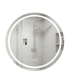Зеркало Qtap Mideya R800 LED з антизапотіванням, диммером, годинами, регулюванням, фото  | SNABZHENIE.com.ua